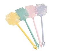 Abattant pour mouches, tue-mouches avec manche long, 4 tapettes à mouches manuelles colorées, pour intérieur, jardin, lieu de travail