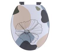 Abattant WC 18 pouces - Couvercle Imprimé et Attaches Plastique - Tendance - Flowers