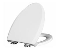 Abattant WC à fermeture douce, libération rapide, charnières réglables, fixation par le haut, 46 x 38,5 cm, blanc, facile à nettoyer, design moderne de salle de bain, idéal pour une utilisation