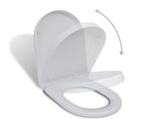 Abattant WC à fermeture en douceur - vidaXL - Blanc - Forme carrée - Polypropylène - 48x35 cm - Charnières réglables