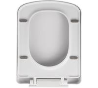 Abattant WC adulte carré - PZCC - Universel - Charnières Top Fix réglables - Fermeture douce - Antibactérien