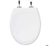 Paris Prix – Abattant WC Five Simply Smart – Thermodur, INOX, antibactérien – Blanc 45 cm