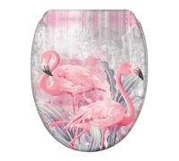 SANILO® Siège de WC avec abaissement automatique Flamingo, abattant de WC directement du fabricant, couvercle de WC, lunette de WC, siège de WC, lunette de WC