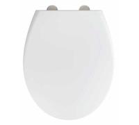 Abattant WC avec frein de chute Premium Ikaria blanc mat, fixation inox, duroplast