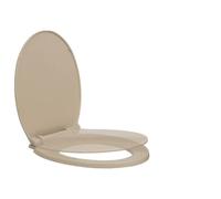Abattant WC avec système d'abaissement automatique Beige ovale Plastique polypropylène 42,5 x 35 cm Couvercle Soft-Close Abattant WC universel avec charnières antidérapantes