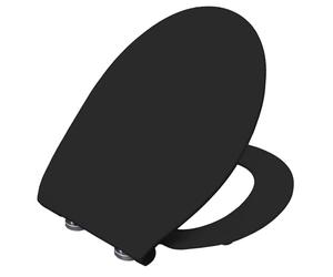 Abattant WC BEMIS Click&Clean® Slim à Fermeture Automatique - Noir Mat | Abattant WC Noir à Fixation Supérieure, avec Technologie Quick Release Click & Clean | Charnières en Acier | Universel | Design