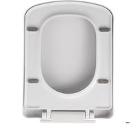 Abattant WC carré avec charnières réglables - Bouchon à fermeture douce - Libération rapide - Antibactérien - Design moderne en PP