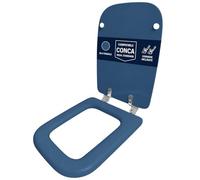 Abattant WC compatible Conca Ideal Standard bleu fond uniquement pour WC avec charnières inclinées à 45° - Abattant WC en bois revêtu de résine polyester brillante