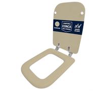 Abattant WC compatible Conca Ideal Standard Champagne uniquement pour WC avec charnières inclinées à 45° - Abattant WC en bois recouvert de résine polyester brillante