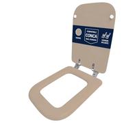 Abattant WC compatible Conca Ideal Standard Visone uniquement pour WC avec charnières inclinées à 45° - Abattant WC en bois recouvert de résine polyester brillante