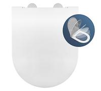 ABATTANT WC COMPATIBLE UNIVERSEL FORME D-U | CHARNIÈRE FREIN DE CHUTE
