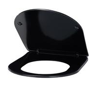 Abattant WC couleur Noir universel clipsable/nettoyage facile - lunette de toilettes Thermodur extra plat frein de chute forme D NOYON & THIEBAULT