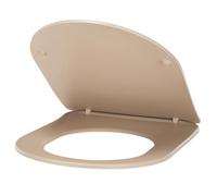 Abattant WC couleur Taupe universel clipsable/nettoyage facile - lunette de toilettes Thermodur extra plat frein de chute forme D NOYON & THIEBAULT