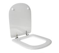 Abattant WC dédié pour IDEAL STANDARD CALLA EN EN POLYESTER PREMIUM fermeture éclair Inox - Couleur : blanc - Fermeture : normale