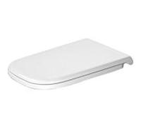 Abattant WC Duravit D-Code Vital 0060390000 avec mécanisme de fermeture en douceur, amovible, version allongée, charnières en acier inoxydable, blanc haute brillance