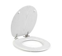 Abattant WC effet bois de chêne Beldray - facile à installer, compatible avec la plupart des toilettes de taille standard, dimensions du siège 37 x 43 cm (l x p), Nettoyage facile, charnières en zinc.
