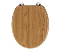 Douceur d'Intérieur – Abattant WC Strata Chene – MDF effet bois, charnières métal 37 x 47 cm