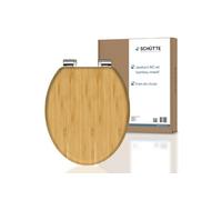 SCHÜTTE Abattant de WC BAMBOU, abattant de WC solide avec fermeture souple, abattant de WC en bois