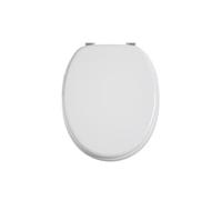 Abattant WC en bois et zinc coloris blanc, L 37 x P 43 cm --