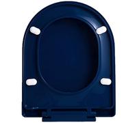Abattant WC En Forme De D, Fermeture Douce Et Silencieuse, Marine | Siège De Toilette Coloré En PP Durable, Fixation Supérieure Avec Charnières Réglables, Démontage Rapide Pour Nettoyer Facile