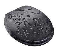 Abattant WC en MDF design gouttes d'eau, amovible, avec charnières solides en zinc chromé, universel, facile d'entretien, antidérapant, hygiénique