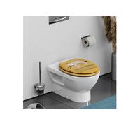SCHÜTTE NO HURRY Siège de WC Avec Abaissement Automatique en Bois - Lunette de Toilettes Avec Motif et Noyau en Bois (Charge Maximale 150 kg)