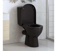 Abattant WC en polypropylène avec système d'abaissement automatique et libération rapide, noir, convient à toutes les cuvettes de WC courantes, fermeture silencieuse et facile à nettoyer