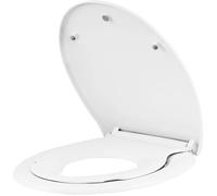 WOLTU Abattant WC Familial avec Siège de Toilette Enfant Détachable, Siège de Toilette à Fermeture Douce et à Dégagement Rapide, Abattant O, Montage Supérieur, Blanc