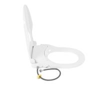 Abattant wc forme d, Abattant WC avec douchette double buse, Siège toilette écologique sans papier Lavage femme & hygiène intime, Idéal Salle de Bain Durable, Lunette de Toilette Universelle, Blanc