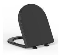 Abattant WC Forme D, YEAUPE PRO Cuvette Toilette avec Frein de Chute, Lunette WC Avec Charnière Métallique, Lunette de Toilette 44,6 * 36,1 * 5 CM, noir, Gabarit d'installation Inclus