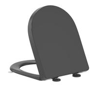 Abattant WC Forme D, YEAUPE PRO Cuvette Toilette avec Frein de Chute, Lunette WC Avec Charnière Métallique, Lunette de Toilette 44,6 * 36,1 * 5 CM, Gris, Gabarit d'installation Inclus
