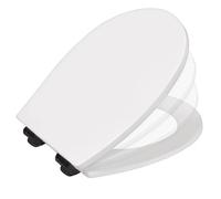 Bemis Abattant WC Hudson – bois blanc, frein de chute, charnières noires réglables