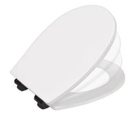 Abattant WC frein de chute BEMIS Hudson bois blanc charnières noires