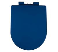 Abattant WC Frein de Chute, Lunette de Toilette Forme D, Couvercle WC Bleu Roi, 44.5x36cm, Siège WC avec Fonction de Dégagement Rapide, Facile à Nettoyer et Installer, PP