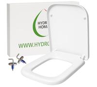Abattant WC G.S.I. Trace, Rehausseur de Toilette, compatible avec WC en plastique thermodurcissable enroulant avec charnières réglables, axe WC couleur blanc fabriqué en Italie