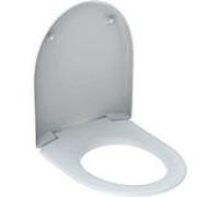 Geberit Renova WC siège 573035000 sans mécanisme de fermeture amortie, fixation en bas, charnières en acier inoxydable, antibactérien, blanc