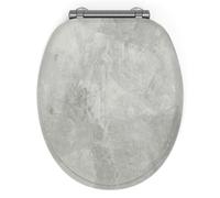 Abattant WC - GELCO DESIGN - Abattant MDF effet béton - MDF FSC - Soft close déclipsable - Charnières métal graphite