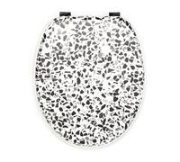 Abattant WC - GELCO DESIGN - Granito - MDF noir/blanc - Charnières métal noir - Durable