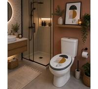 Abattant WC Géométrique Effet Marbre 47 x 37 cm