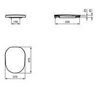 Ideal Standard Abattant de WC Tonic K706101 Descente amortie, duroplast, charnières inox Blanc