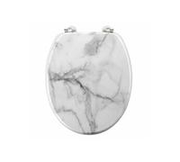 Abattant WC Imprimé Effet Marbre 46cm Blanc