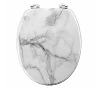 Abattant WC Imprimé Effet Marbre 46cm Blanc