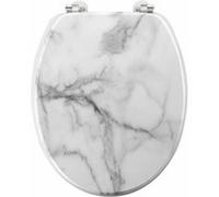 Abattant WC Imprimé "Effet Marbre" 46cm Blanc Blanc G