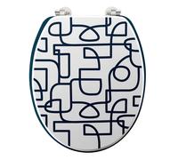 Douceur d'Intérieur – Abattant WC Labyrinthe Bleu – MDF imprimé, charnières métal (37,5 x 46 cm)