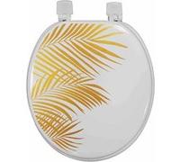 Paris Prix Abattant WC Orbella imprimé motif tropical 37 x 47 cm blanc