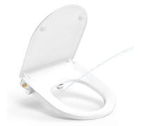 Abattant wc japonais, YEAUPE PRO Abattant WC Forme D avec frein de chute, non électrique avec double buses rétractables autonettoyantes,Kit Abattant japonais, Lunette de Toilette Universelle, Blanc