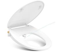 Abattant wc japonais, YEAUPE PRO Abattant WC Forme O avec frein de chute, non électrique avec double buses rétractables autonettoyantes,Kit Abattant japonais, Lunette de Toilette Universelle, Blanc
