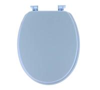 Tendance - Abattant WC MDF 18 Pouces Attaches Plastiques - Bleu Clair - Salle de Bain - Abattants Universel - Lunette de Toilette