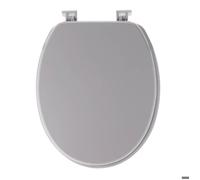 Tendance - Abattant WC MDF 18 Pouces Attaches Plastiques - Gris Clair - Salle de Bain - Abattants Universel - Lunette de Toilette