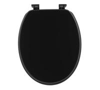 Tendance - Abattant WC MDF 18 Pouces Attaches Plastiques - Noir Mat - Salle de Bain - Abattants Universel - Lunette de Toilette
